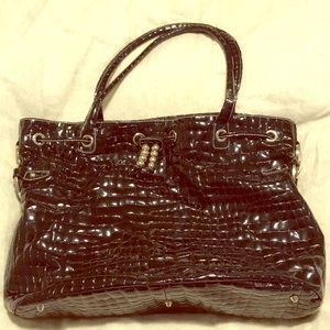 Charles David black patent leather bag - large